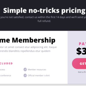 Sezione con offerta Lifetime Membership da $349, vantaggi inclusi e garanzia di rimborso entro 14 giorni